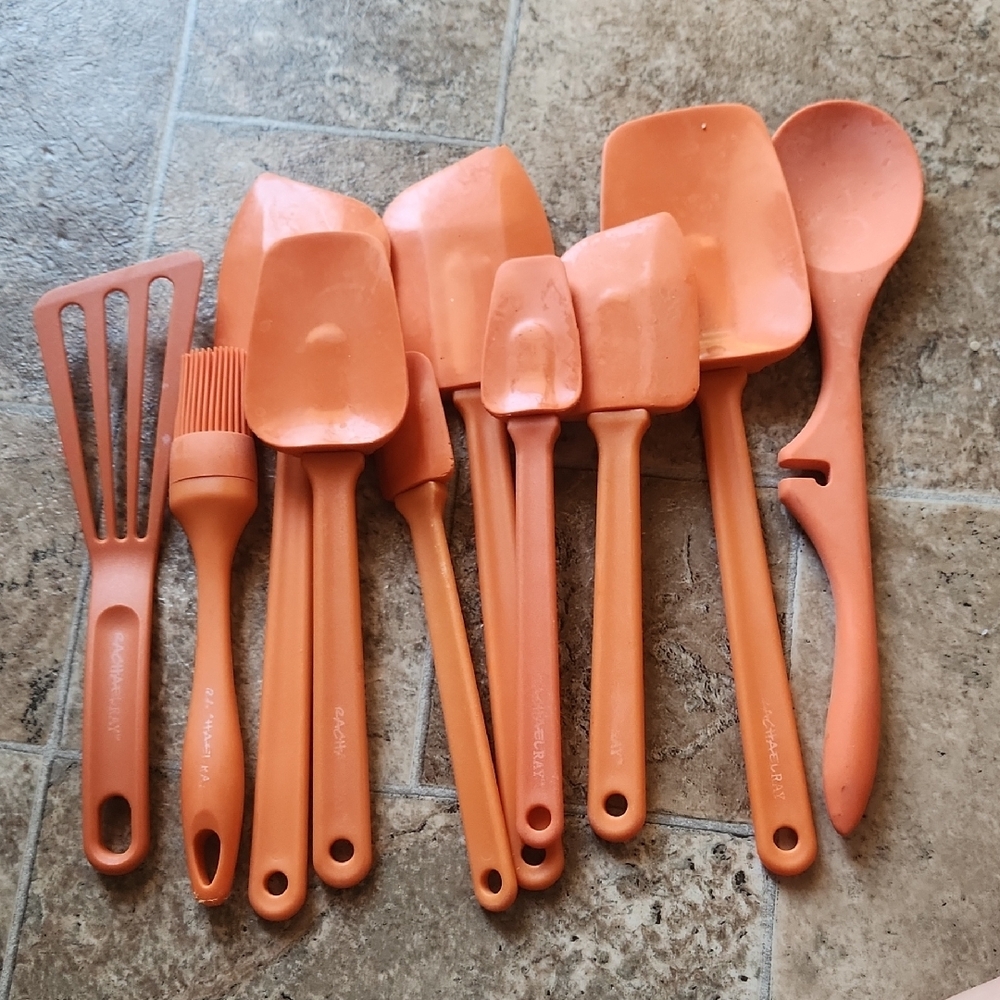 Orange Party Supplies Set with Durable Utensils